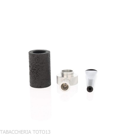 Tsuge Roulette petit pipe de racine en ronce noire sablée - Pipe Pour le Tabac - Racine naturelle, Métal