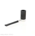 Tsuge Roulette pipa de raíz de burl negro lijado pequeño - Pipas de Tabaco