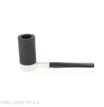 Tsuge Roulette pipa de raíz de burl negro lijado pequeño - Pipas de Tabaco