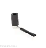 Tsuge Roulette pipa de raíz de burl negro lijado pequeño - Pipas de Tabaco