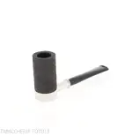 Tsuge Roulette pipa de raíz de burl negro lijado pequeño - Pipas de Tabaco