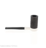 Tsuge Roulette pipa de raíz de burl negro lijado pequeño - Pipas de Tabaco