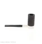 Tsuge Roulette pipa de raíz de burl negro lijado pequeño - Pipas de Tabaco