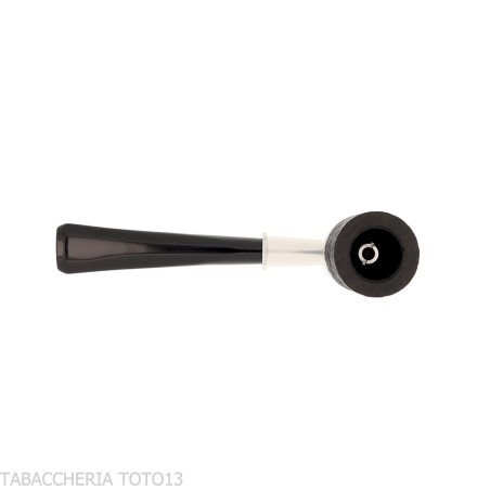 Tsuge Roulette petit pipe de racine en ronce noire sablée - Pipe Pour le Tabac - Racine naturelle, Métal