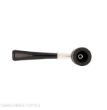 Tsuge Roulette petit pipe de racine en ronce noire sablée - Pipe Pour le Tabac - Racine naturelle, Métal