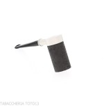 Tsuge Roulette pipa de raíz de burl negro lijado pequeño - Pipas de Tabaco