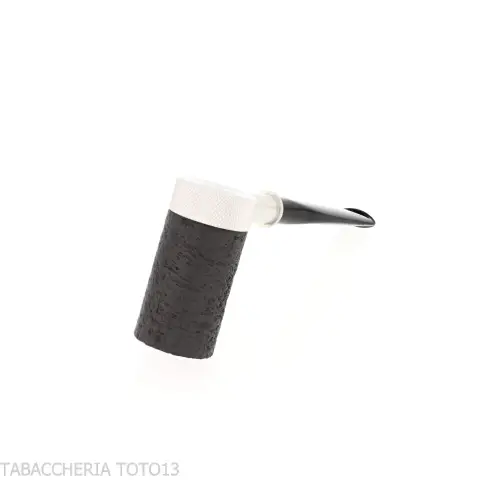 Tsuge Roulette pipa de raíz de burl negro lijado pequeño - Pipas de Tabaco
