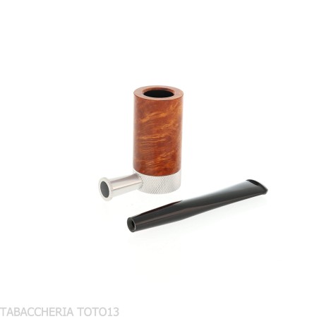Tsuge Roulette petit pipe racine de lumière naturelle - Pipe Pour le Tabac - Racine naturelle, Métal
