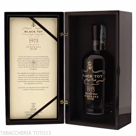 Black Tot rum 1975 42 y.o. single cask 70th Velier Vol.47,4 Cl.70 - Spiritueux - Mélasse