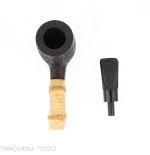 Tsuge Bamboo Straight billiard pipa de tabaco con chorro de arena negro - Pipas de Tabaco