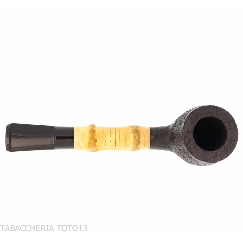 Tsuge Bamboo Straight billiard black sandblasted tobacco pipe - Tobacco Pipes - Natural root