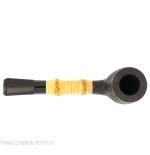 Tsuge Bamboo Straight Billiard sabbiata nera - Pipe