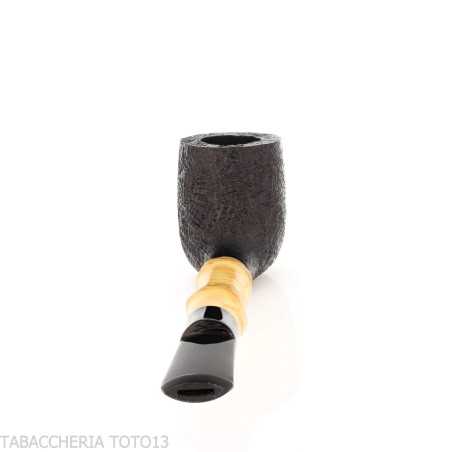 Tsuge Bamboo Straight Billiard schwarz sandgestrahlte Tabakpfeife - Tabakpfeifen