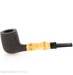 Tsuge Bamboo Straight Billiard sabbiata nera - Pipe