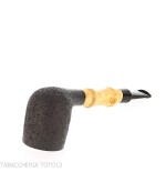 Tsuge Bamboo Straight billiard pipa de tabaco con chorro de arena negro - Pipas de Tabaco