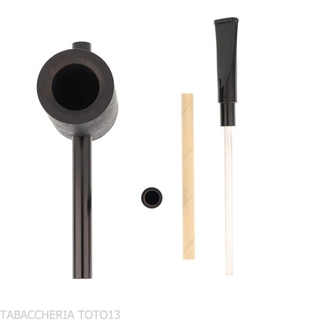 Tsuge e-star System Schwarzes sandgestrahltes Dornbusch Churchwarden-Konzept - Tabakpfeifen