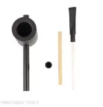Tsuge e-star System Black sandblasted briar Churchwarden concept - Tobacco Pipes - Natural root, Metal