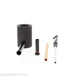 Tsuge e-star System Schwarzes sandgestrahltes Dornbusch Churchwarden-Konzept - Tabakpfeifen