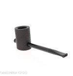 Système Tsuge e-star Briar sablé noir Concept Churchwarden - Pipe Pour le Tabac - Racine naturelle, Métal
