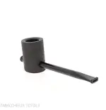 Tsuge e-star System Black sandblasted briar Churchwarden concept - Tobacco Pipes - Natural root, Metal