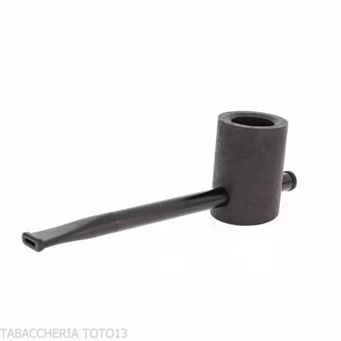 Tsuge e-star System Black sandblasted briar Churchwarden concept - Tobacco Pipes - Natural root, Metal