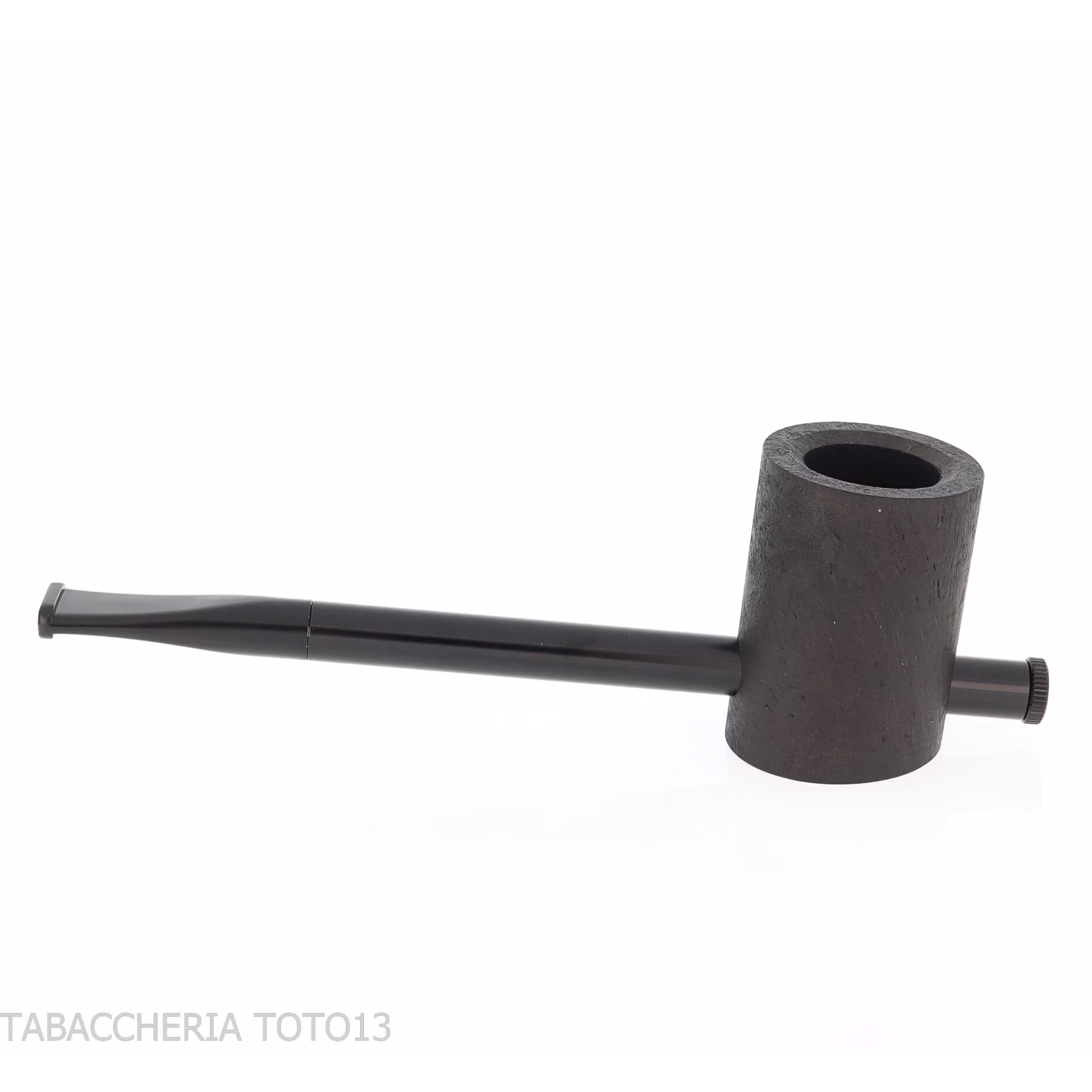Tsuge e-star System Black sandblasted briar Churchwarden concept - Tobacco Pipes - Natural root, Metal