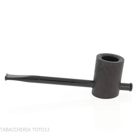 Système Tsuge e-star Briar sablé noir Concept Churchwarden - Pipe Pour le Tabac - Racine naturelle, Métal