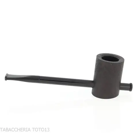 Tsuge e-star System Black sandblasted briar Churchwarden concept - Tobacco Pipes - Natural root, Metal