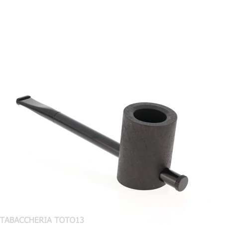 Système Tsuge e-star Briar sablé noir Concept Churchwarden - Pipe Pour le Tabac - Racine naturelle, Métal