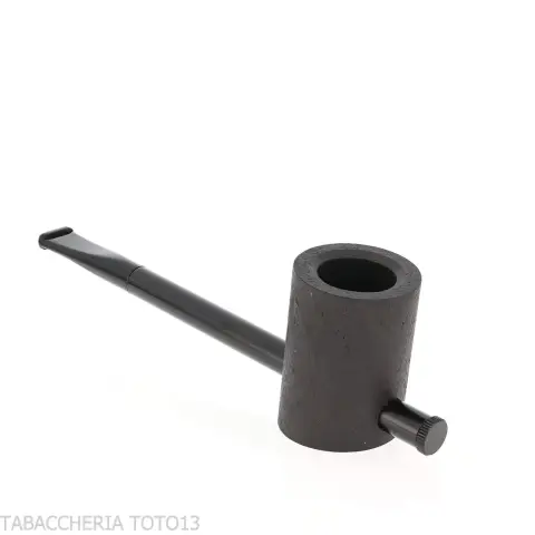 Tsuge e-star System Black sandblasted briar Churchwarden concept - Tobacco Pipes - Natural root, Metal