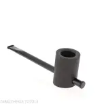 Tsuge e-star System Black sandblasted briar Churchwarden concept - Tobacco Pipes - Natural root, Metal