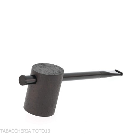 Système Tsuge e-star Briar sablé noir Concept Churchwarden - Pipe Pour le Tabac - Racine naturelle, Métal