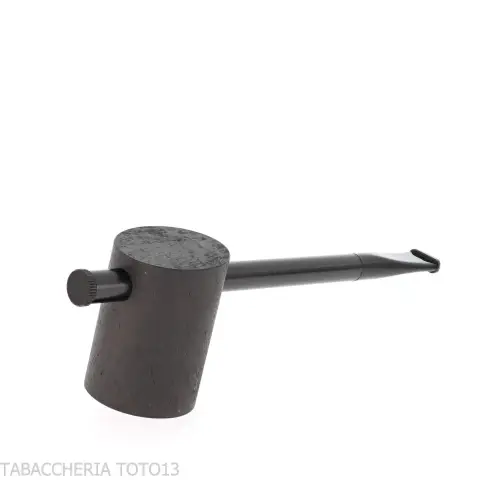 Tsuge e-star System Black sandblasted briar Churchwarden concept - Tobacco Pipes - Natural root, Metal