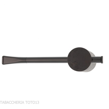 Système Tsuge e-star Briar sablé noir Concept Churchwarden - Pipe Pour le Tabac - Racine naturelle, Métal
