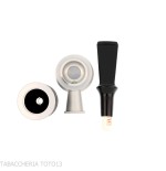 Tsuge Spider tumbler poker shape in sandblasted black briar reverse calabash concept - Tobacco Pipes - Natural root, Metal