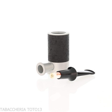 Tsuge Spider Tumbler-Pokerform in sandgestrahltem schwarzem Briar Reverse Calabash-Konzept - Tabakpfeifen