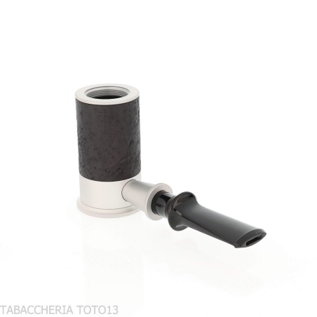 Tsuge Spider tumbler poker shape in sandblasted black briar reverse calabash concept - Tobacco Pipes - Natural root, Metal