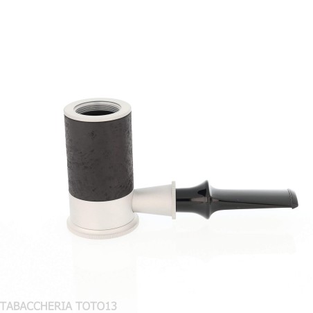 Tsuge Spider tumbler poker shape in sandblasted black briar reverse calabash concept - Tobacco Pipes - Natural root, Metal