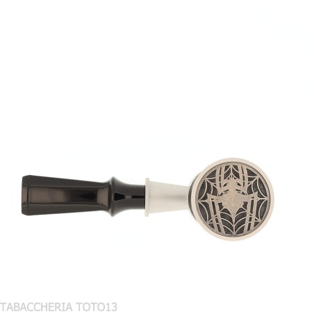 Tsuge Spider Tumbler-Pokerform in sandgestrahltem schwarzem Briar Reverse Calabash-Konzept - Tabakpfeifen