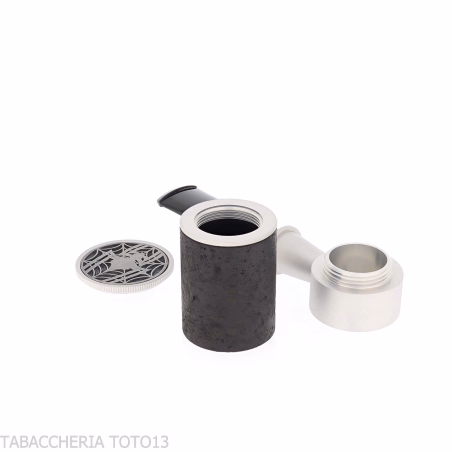 Tsuge Spider con forma de póquer en concepto de calabaza invertida de brezo negro pulido con chorro de arena - Pipas de Tabac