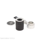 Tsuge Spider tumbler poker shape in sandblasted black briar reverse calabash concept - Tobacco Pipes - Natural root, Metal