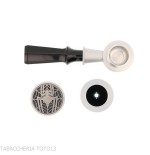 Tsuge Spider tumbler poker shape in sandblasted black briar reverse calabash concept - Tobacco Pipes - Natural root, Metal