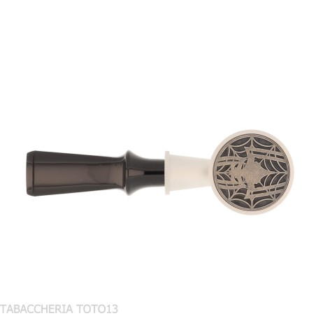 Tsuge Spider Tumbler-Pokerform in sandgestrahltem schwarzem Briar Reverse Calabash-Konzept - Tabakpfeifen