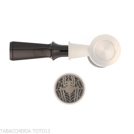 Tsuge Spider Tumbler-Pokerform in sandgestrahltem schwarzem Briar Reverse Calabash-Konzept - Tabakpfeifen