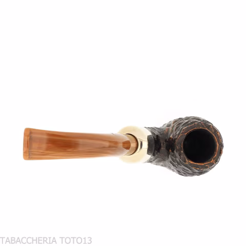 Peterson Derry Rusticated 221 Fishtail shape Bent Billiard - Tobacco Pipes - Natural root