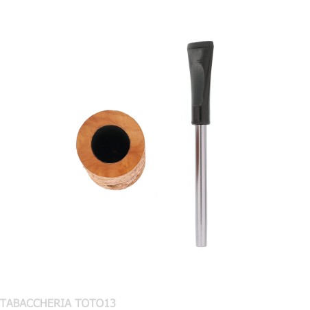 Compass poker pipe in light rusticated briar Cherrywood - Duke shape-Nording
