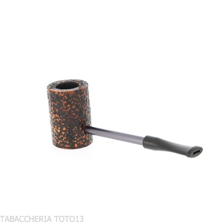 Compass Poker Pipe in Dark Rusticated Briar, Cherrywood Shape - Duke-Nording