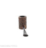 Compass Poker Pipe in Dark Rusticated Briar, Cherrywood Shape - Duke-Nording