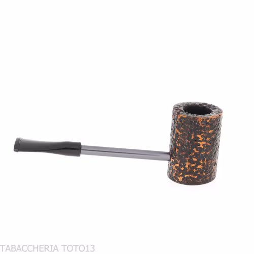 Compass Poker Pipe in Dark Rusticated Briar, Cherrywood Shape - Duke-Nording