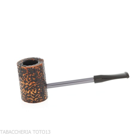Compass Poker Pipe in Dark Rusticated Briar, Cherrywood Shape - Duke-Nording